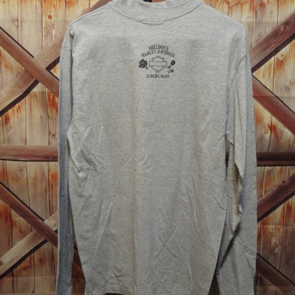 Harley Davidson 100 Years Mock Neck T~Sheldons Harley Mass~Nice~Gently worn - Picture 4 of 6